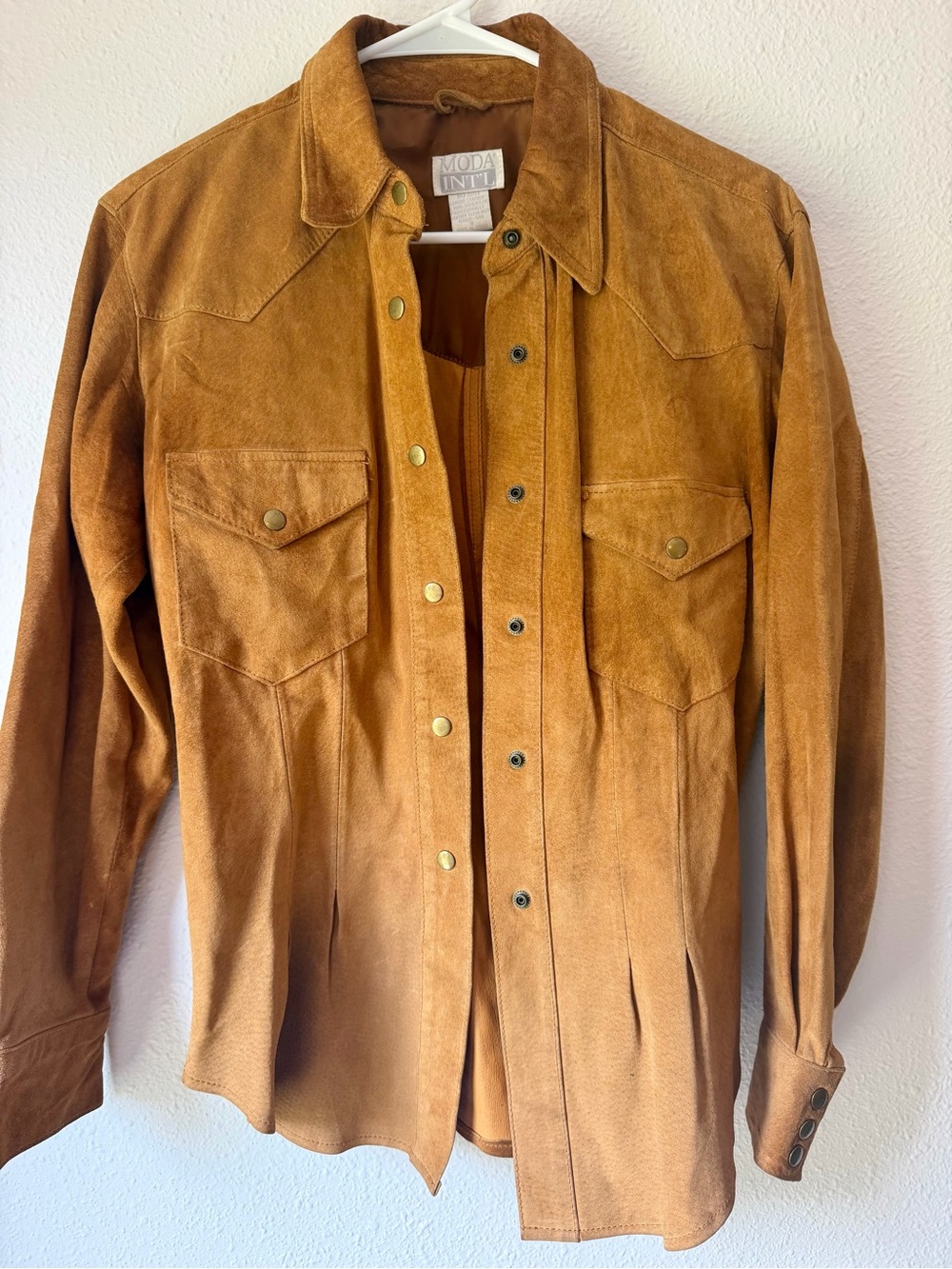 Vintage Suede Leather Western Jacket - Tan